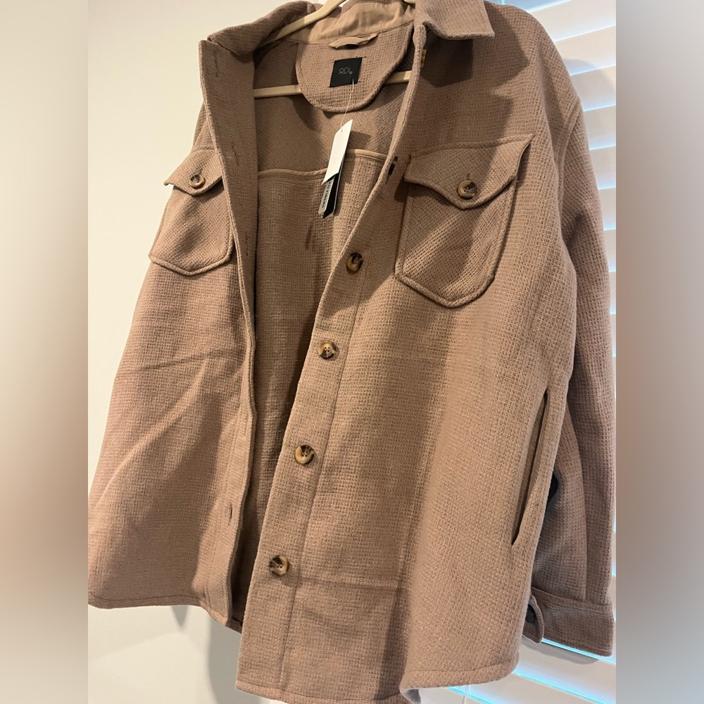 Textured Knit Shirt Jacket (RDI)